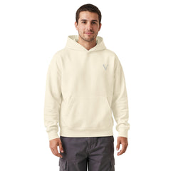 Sweat à Capuche Premium Relax Signature V Brodé – Valsen – couleur Crème
