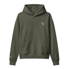 Sweat à Capuche Premium Relax Signature V Brodé – Valsen – couleur Kaki Green