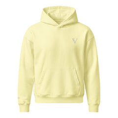 Sweat à Capuche Premium Relax Signature V Brodé – Valsen – couleur Lemon