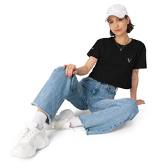 Crop-Top Signature V Brodé – Valsen – couleur Noir