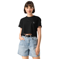 Crop-Top Signature V Brodé – Valsen – couleur Noir