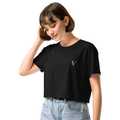 Crop-Top Signature V Brodé – Valsen – couleur Noir