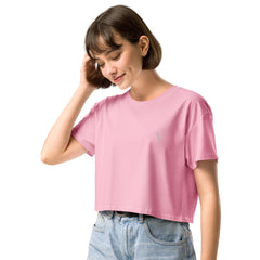 Crop-Top Signature V Brodé – Valsen – couleur Bubblegum