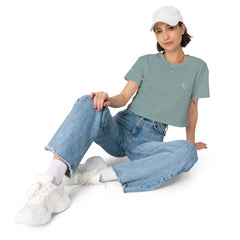 Crop-Top Signature V Brodé – Valsen – couleur Mineral