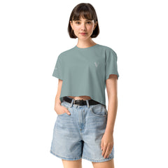Crop-Top Signature V Brodé – Valsen – couleur Mineral
