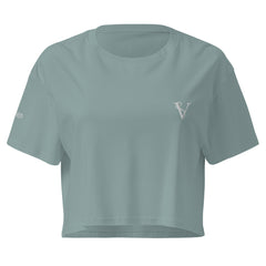 Crop-Top Signature V Brodé – Valsen – couleur Mineral