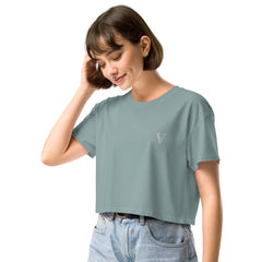 Crop-Top Signature V Brodé – Valsen – couleur Mineral