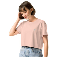 Crop-Top Signature V Brodé – Valsen – couleur Pale Pink