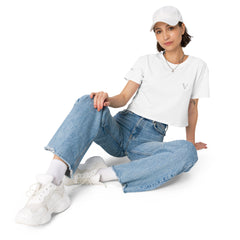 Crop-Top Signature V Brodé – Valsen – couleur Blanc