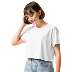 Crop-Top Signature V Brodé – Valsen – couleur Blanc