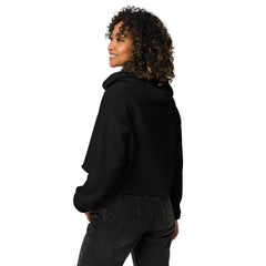 Sweat à Capuche Crop-Top Signature V Brodé – Valsen – couleur Noir