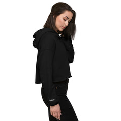 Sweat à Capuche Crop-Top Signature V Brodé – Valsen – couleur Noir