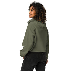 Sweat à Capuche Crop-Top Signature V Brodé – Valsen – couleur Vert Militaire