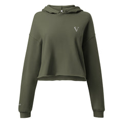 Sweat à Capuche Crop-Top Signature V Brodé – Valsen – couleur Vert Militaire