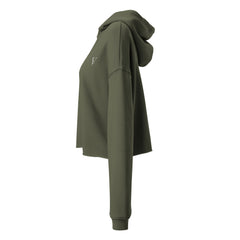 Sweat à Capuche Crop-Top Signature V Brodé – Valsen – couleur Vert Militaire