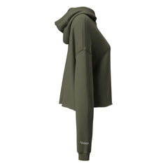 Sweat à Capuche Crop-Top Signature V Brodé – Valsen – couleur Vert Militaire