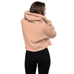 Sweat à Capuche Crop-Top Signature V Brodé – Valsen – couleur Pêche