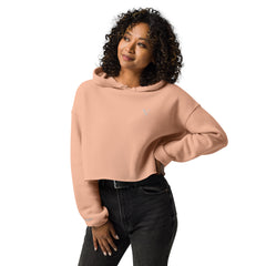Sweat à Capuche Crop-Top Signature V Brodé – Valsen – couleur Pêche