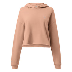 Sweat à Capuche Crop-Top Signature V Brodé – Valsen – couleur Pêche