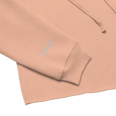 Sweat à Capuche Crop-Top Signature V Brodé – Valsen – couleur Pêche