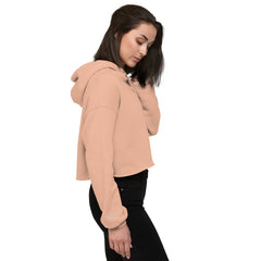 Sweat à Capuche Crop-Top Signature V Brodé – Valsen – couleur Pêche
