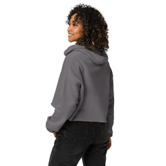 Sweat à Capuche Crop-Top Signature V Brodé – Valsen – couleur Tempête