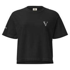 T-shirt Boxy Épais Signature V Brodé – Valsen – couleur Noir