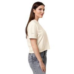 T-shirt Boxy Épais Signature V Brodé – Valsen – couleur Ivoire