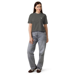 T-shirt Boxy Épais Signature V Brodé – Valsen – couleur Pepper