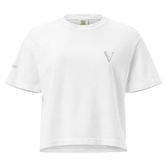 T-shirt Boxy Épais Signature V Brodé – Valsen – couleur Blanc