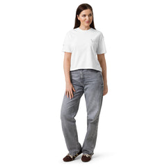 T-shirt Boxy Épais Signature V Brodé – Valsen – couleur Blanc