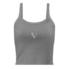 Débardeur Côtelé Signature V Brodé – Valsen – couleur Gris Chiné