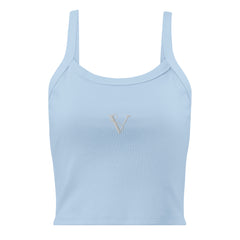Débardeur Côtelé Signature V Brodé – Valsen – couleur Baby Blue