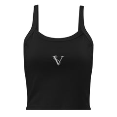 Débardeur Côtelé Signature V Brodé – Valsen – couleur Noir