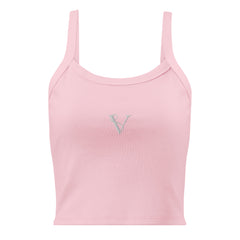 Débardeur Côtelé Signature V Brodé – Valsen – couleur Baby Pink