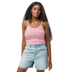 Débardeur Côtelé Signature V Brodé – Valsen – couleur Baby Pink
