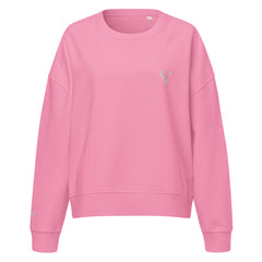 Sweat Coton Bio Signature V Brodé – Valsen – couleur Bubble Pink