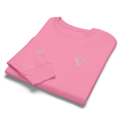 Sweat Coton Bio Signature V Brodé – Valsen – couleur Bubble Pink