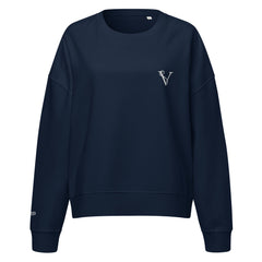Sweat Coton Bio Signature V Brodé – Valsen – couleur French Navy