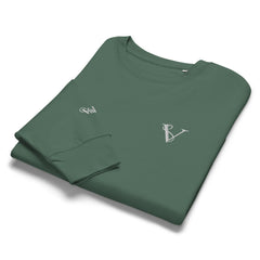 Sweat Coton Bio Signature V Brodé – Valsen – couleur Green Bay