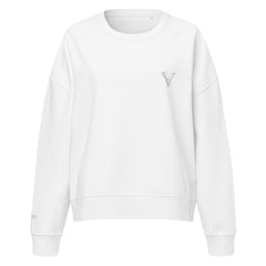 Sweat Coton Bio Signature V Brodé – Valsen – couleur Blanc